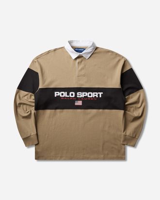 Polo Ralph Lauren Men s Big Fit Polo Sport Rugby Shirt Khaki / Black Boot