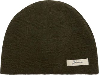 Jacquemus Womens Acu00809ak00286-560 Wool Knit Beanie Khaki