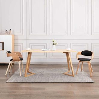 vidaXL Vidaxl - Sillas De Comedor 2 Unidades Madera Curvada Y Cuero Sint&eacute;tico