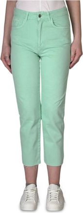 Hinnominate Raw Cut Jeans in Menta - Dames - Cropped Jeans - Groen - M - Jeans