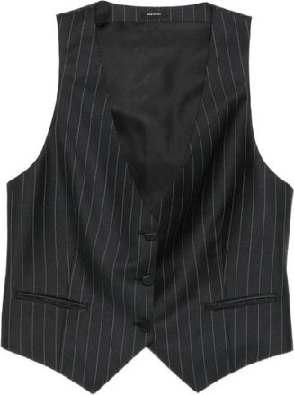 Tom Ford Leren Gilet - Dames - Gillet - Zwart - XS - Leer - Kostuums