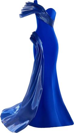 Gaby Charbachy Gedrapeerde avondjurk - Blauw