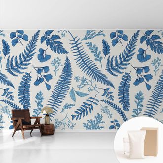 Tulup Fototapete Tapete Vliestapete Mit Kleber B&uuml;ro Wandgestaltung - Wanddekoration Wohnzimmer Botanische Muster 416x254 Cm