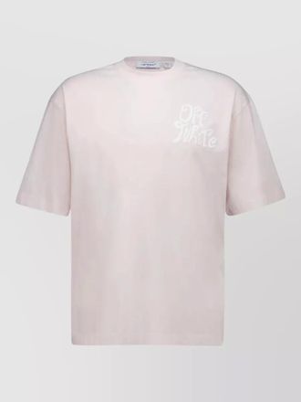 Off-white morning logo cotton crew neck t shirt