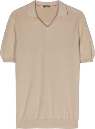 Kiton fine-knit cotton polo shirt - men - Cotton - L - Neutrals