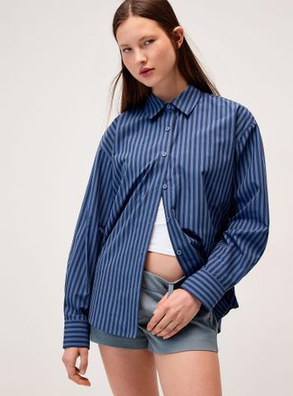 Twik Womens Oversized patterned poplin shirt