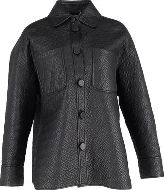 Fendi Pre-owned Womens Monogram Go-To Jacket in Black Nappa Leather Calf Leather - Size EU 34 (Womens)