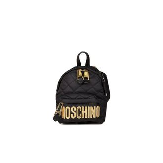 Moschino Backpacks, female, Black, Size: ONE SIZE Quilted Nylon Backpack
