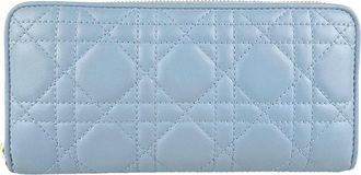 Dior Light Blue Leather Coin Purse/Coin Case (Pre-Owned)
