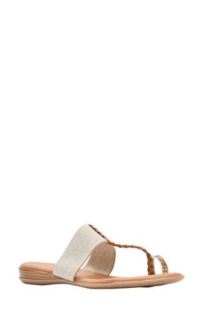 Andr&eacute; Assous Neo Toe Loop Sandal in Beige/Linen at Nordstrom, Size 10
