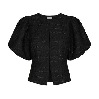 Neo Noir Overhemden, Dames, Zwart, XL, Leer, Anela Boucle Blouse