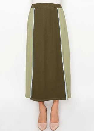 YAL New York Olive Paneled Everyday Skirt