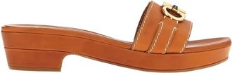 Ferragamo Womens Leather Heeled Sandals In Brown