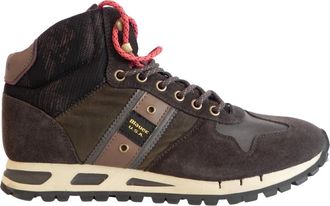 Blauer High Top Sneakers met Stoffen Binnenkant - Heren - Sneakers - Bruin - 45 EU - Su&egrave;de - Schoenen