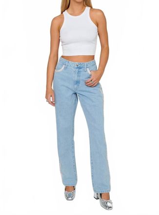 Show me your Mumu Icon Rhinestone Straight Leg Jeans In Indigo