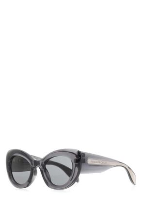 Alexander McQueen Alexander Mcqueen Dark Grey Acetate The Curve Sunglasses