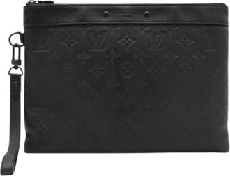 Louis Vuitton Pre-owned Monogram Shadow Clutch Bag - Heren - Vintage Clutch - Zwart - ONE Size - Vintage