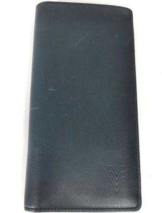 Louis Vuitton Ombre Navy Leather Long Wallet (Bi-Fold) (Pre-Owned)