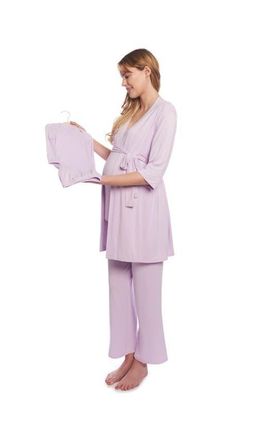 Everly Grey Analise During & After 5-Piece Maternity/Nursing Sleep Set for Mom & Baby in Lavender at Nordstrom, Size X-Small