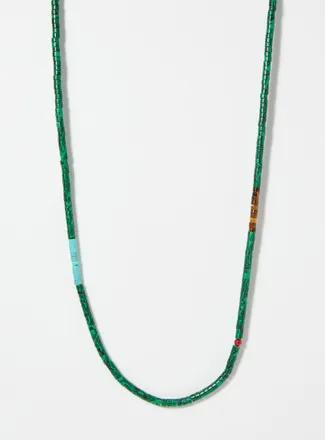 Nialaya Mens Natural stone disc necklace