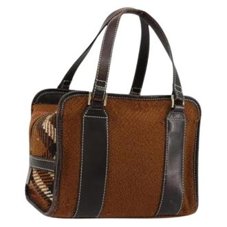 Burberry Pre-owned Hand Bag - Dames - Vintage Handtas - Bruin - ONE Size - Wol - Vintage