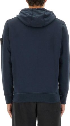 Stone Island Logo Cotton Sweatshirt - Blue