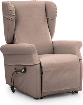 Dmora Poltrona Dromanzin, Sfoderabile, Reclinabile Made in Italy, Bianco