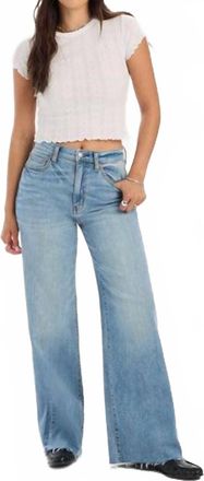 Daze Far Out High Rise Wide Leg Jeans In Fools Gold