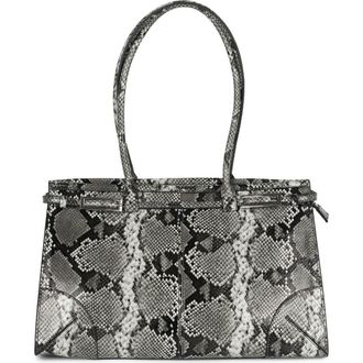 Jeffrey Campbell Palomino Leather Satchel in Grey Black Python at Nordstrom