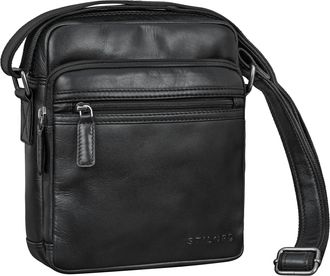 STILORD Kony Messenger Bag Men Leather Small Robust Shoulder Bag Vintage Crossbody Bag Tablet 10 Inch iPad Mens Bag DIN A5 Handbag Genuine Leather, Colour:bla
