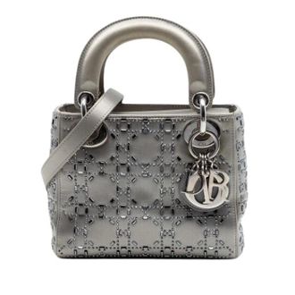 Dior Pre-owned Lady Dior Handbag - Dames - Vintage Handtas - Grijs - ONE Size - Satijn - Vintage