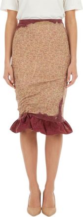 Diesel Beige Floral Midi Skirt