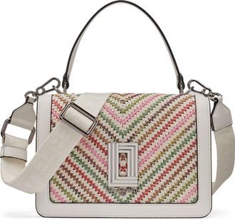 Karl Lagerfeld Simone Chevron Raffia Satchel in Multi Combo at Nordstrom