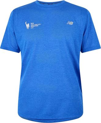 New Balance Heren T-shirt met ronde hals en NYC-logo (Blauw)
