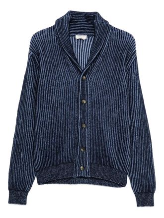 Jacob Cohen striped ribbed-knit cardigan - men - Wool/Mohair/Polyamide - M - Blue