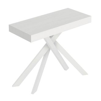 Itamoby Consolle Allungabile 90x40/196 Cm Saki Small Bianco Frassino Gambe Bianche