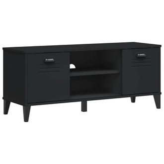 Berkfield Home Shoe Bench VIKEN Black 106x35x45 cm Solid Wood Pine | Size: 106 x 35 x 45 cm