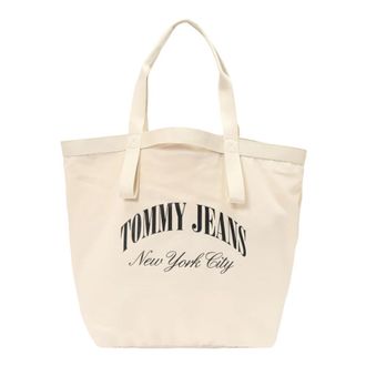 Tommy Hilfiger Canvas Logo Medium Tote - Dames - Shoppers - Beige - ONE Size - Polyester - Tassen