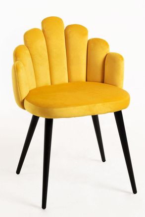 Regalos Miguel Regalos Miguel - Sillas Comedor - Silla Hand Terciopelo Patas Negras - Amarillo