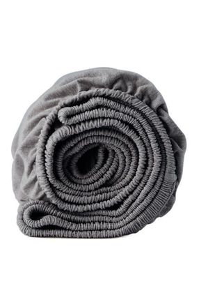 Pact Organic Cotton Organic Favorite Tee Jersey Fitted Sheet in Medium Grey Heather at Nordstrom, Size Twin X-Long