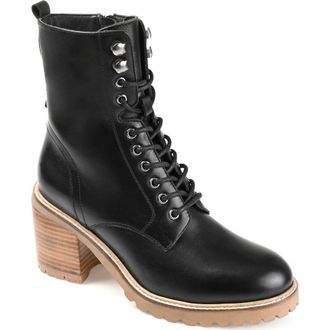 Journee Collection Malle Lace-Up Boot in Black at Nordstrom Rack, Size 12