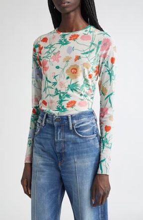 Marimekko Varitys Perenna Floral Jersey Top in White at Nordstrom Rack, Size X-Large