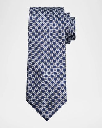 Stefano Ricci Men & apos;s Interlocked Grid Silk Tie