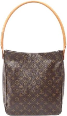 Louis Vuitton Pre-owned Looping GM Monogram Schoudertas - Dames - Vintage Schoudertas - Bruin - ONE Size - Leer - Vintage