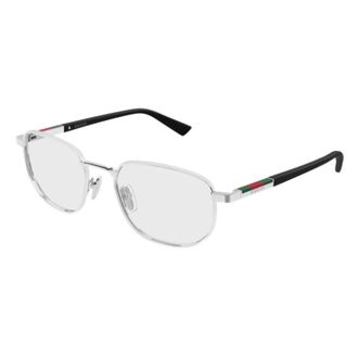 Gucci Rond Optisch Montuur - unisex - Brillen - Grijs - 53 MM - Leer - Accessoires