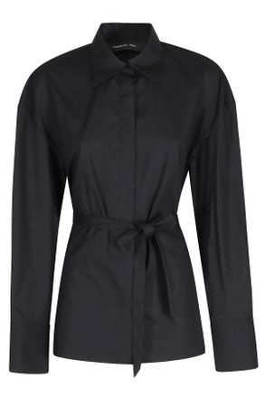 Federica Tosi Black Open-Back Belted Cotton Shirt