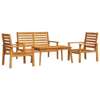 Berkfield Home 4 Piece Garden Lounge Set Solid Wood Acacia in Brown