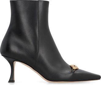 Jimmy Choo London Womens Ankle Boots Ryker Black-Gold Calf Leather Black/gold