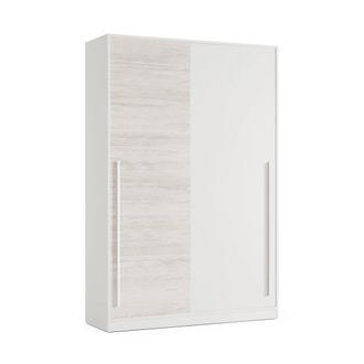 Dmora Guardaroba 2 Ante Aristode, Armadio Per Camera Da Letto, Mobile Con Barra Appendiabiti E 3 Ripiani, 120x50h200 Cm, Bianco Anticato