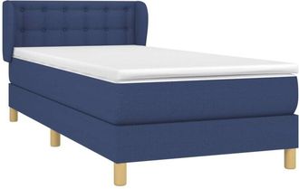 vidaXL Cama Box Spring Con Colch&oacute;n Tela Azul 80x200 Cm Vidaxl